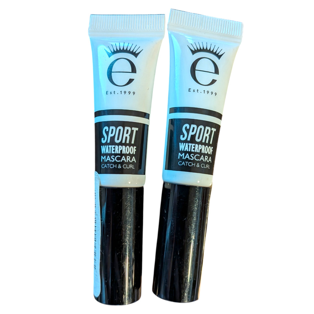 2x Eyeko WATERPROOF SPORT MASCARA Black Catch & Curl 2ml Each Travel Size *T973